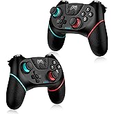 VidPPluing 2 Pack Switch Controllers, Wireless Switch Pro Controller for Switch 2/Switch/Lite/OLED, Game Controller with Motion Sensor/Vibration/Turbo/Wakeup/Charging Cable