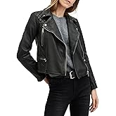AllSaints womens Cargo Leather Biker Jacket