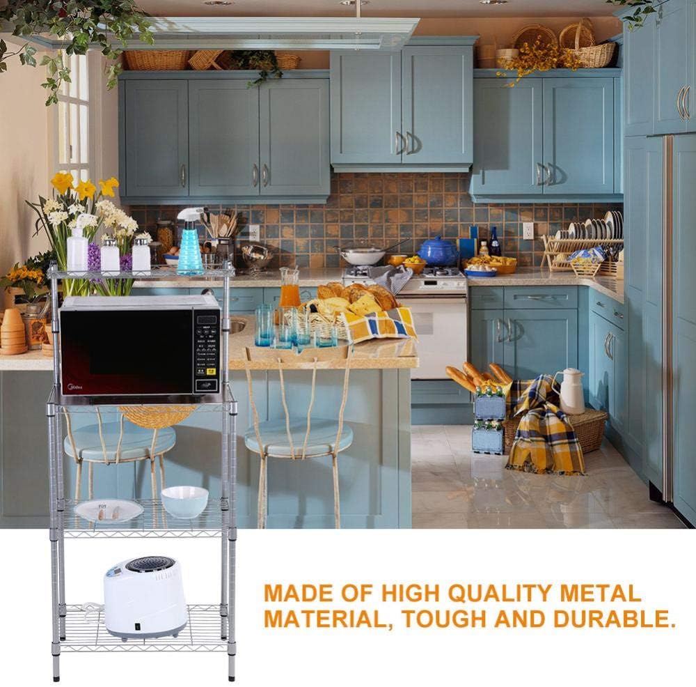 Yosooo Kitchen Baker's Rack, Multi-Layer Metal Standing Storage Rack Microwave Oven Stand with Detachable Wheels, Easy Assembly, 21.65x12.99x47.24 Inch - Standing Baker's Racks