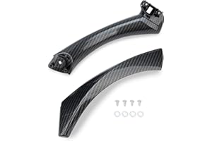 Qagea Carbon Fiber Front/Rear Right Interior Inner Door Panel Handle and Door Pull Outer Trim Cover Replacement for 2004-2011