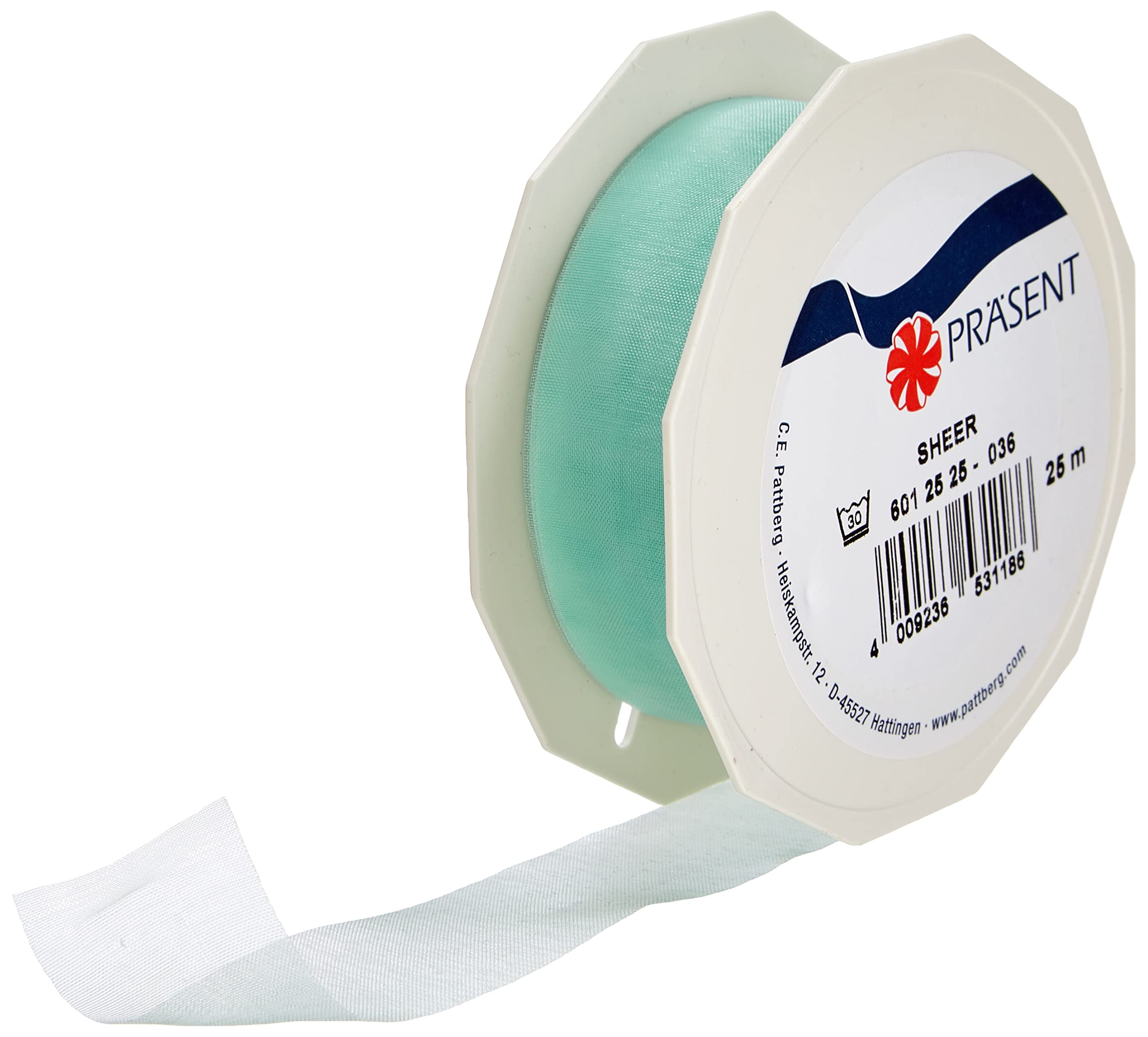 C.E. Pattberg Sheer Organza Ribbon Mint Green, 27 Yards Gift Wrap Ribbon, 1 inch Width, Accessories for Decoration & Handicrafts, Decoration Ribbon for Presents, for Every Occasion — image 1