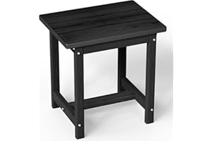 SUUNYN Outdoor Side Table – 17" HDPE Adirondack Side Tables,Sturdy Small Outdoor Porch Tables, Weather-Resistant & Easy Assembly Patio End Table for Garden, Balcony, Porch & Poolside (Black)