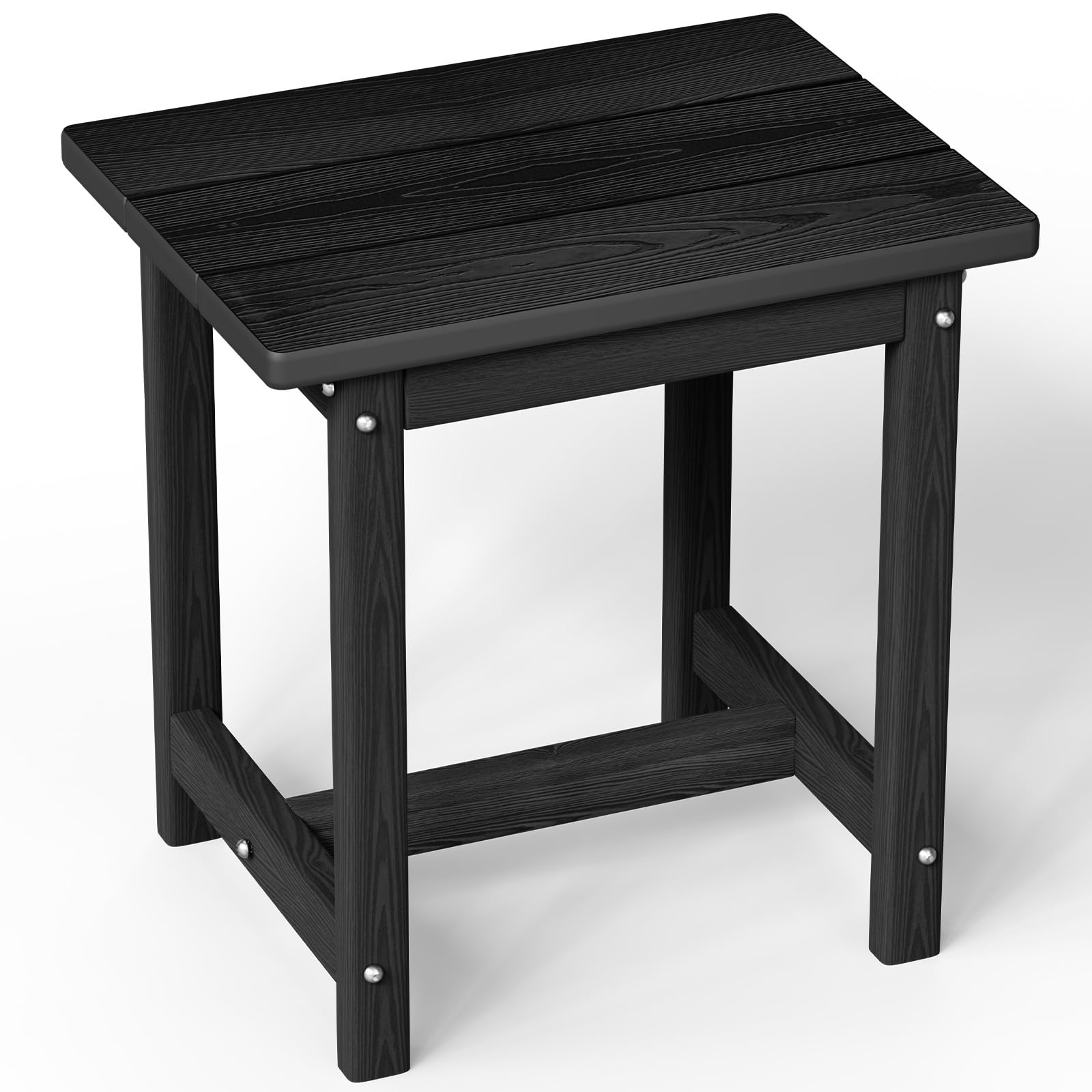 Photo 1 of SUUNYN Outdoor Side Table – 17" HDPE Adirondack Side Tables,Sturdy Small Outdoor Porch Tables, Weather-Resistant & Easy Assembly Patio End Table for Garden, Balcony, Porch & Poolside (Black)