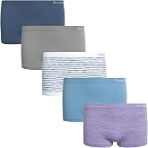 Reebok Girls Boyshorts 5 Pack 2'' Inseam Soft Seamless Brief Underwear | Tag-Free Smooth Construction Ensures Worry-Free Play, She Stays Comfortable All Day Through School and Sports