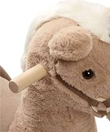 Mamas & Papas Bugsy Grey Plush Rocking Horse Toy Wooden Base 1 Yr+ view 5