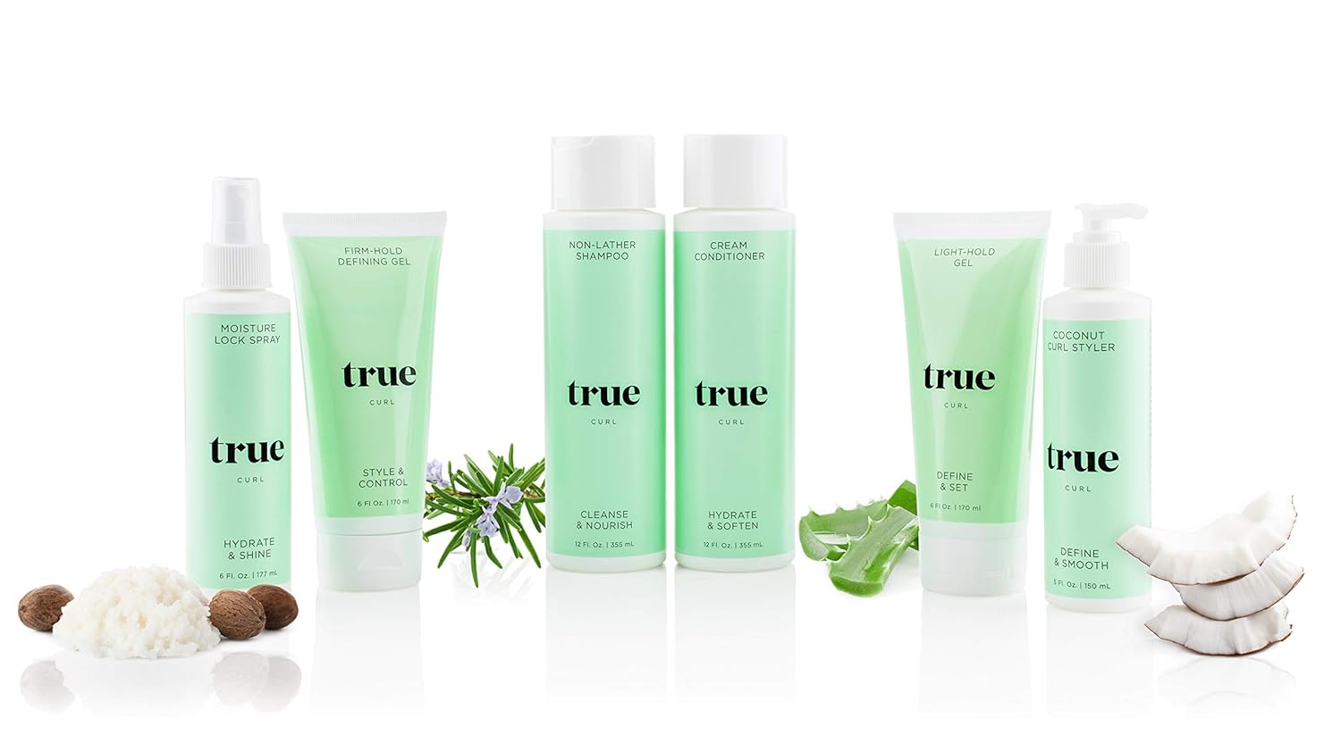 True Curl Coconut Styling Cream. Vegan, Cruelty Free, Define and Smooth for Frizz-Free Wavy, Curly Hair. Silicone, Sulfate and Paraben-Free, 5 Fl Oz. : Beauty