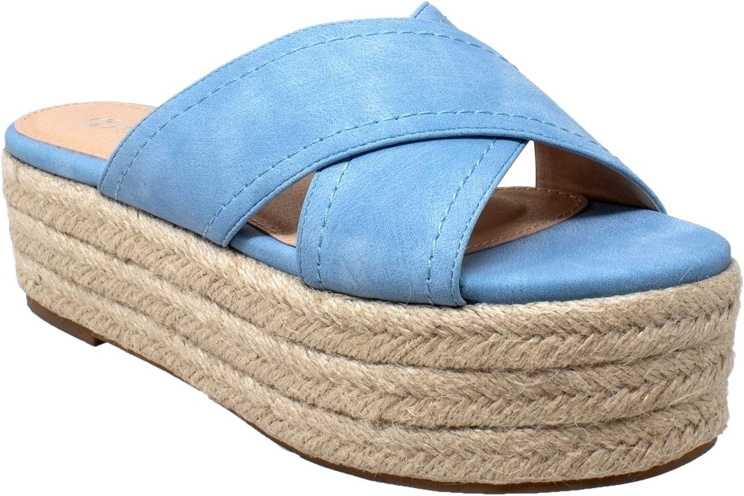 SOBEYO Womens Platform Sandals Wedge Flatform Slides Criss Cross Strap Espadrilles