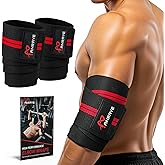 Anraye Elbow Wraps for Weightlifting - 47" Adjustable Compression Straps & Brace for Joint Support (1 Pair), Elbow Wraps Weight Lifting Men Women for Bench Press Powerlifting and Fitness Training