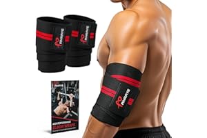 Anraye Elbow Wraps for Weightlifting - 47" Adjustable Compression Straps & Brace for Joint Support (1 Pair), Elbow Wraps Weight Lifting Men Women for Bench Press Powerlifting and Fitness Training