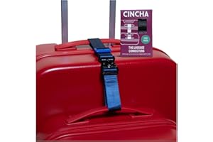 Cincha Add A Bag Luggage Strap Connectors - Connect Multiple Suitcases and Bags - Airport Travel Accessories - As Seen on Shark Tank - 2pcs (Navy)