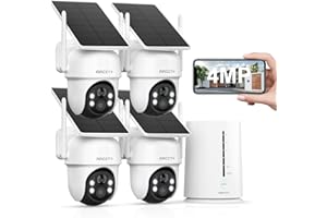 ARCCTV Security Cameras Wireless Outdoor, 4 Cam-Kit, 4MP Solar Security Camera Wireless System with 360° Pan & Tilt, HD Color Night Vision, Motion Detection, 64GB Memory Card, No Monthly Fee