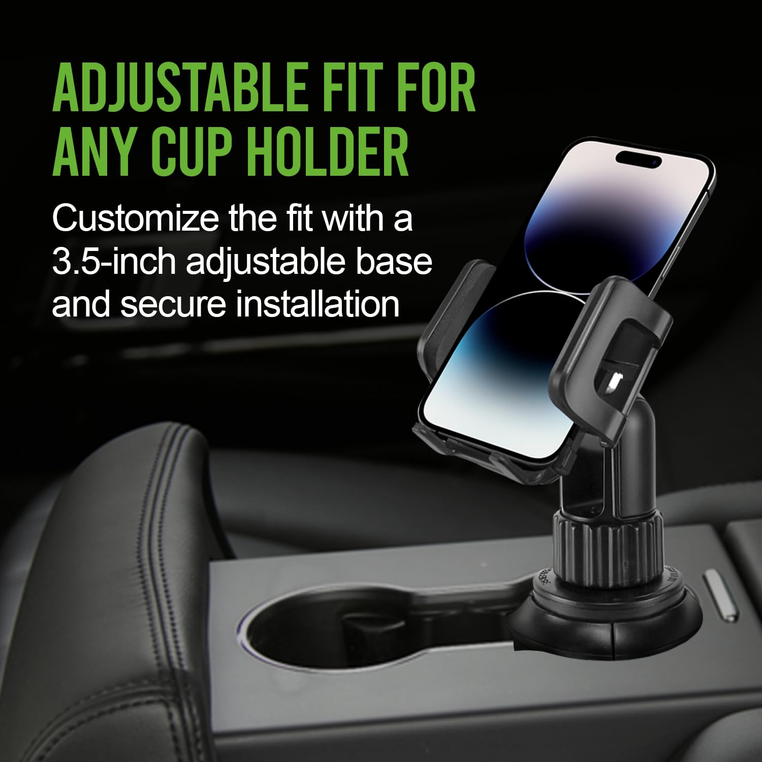 Cellet Car Phone Holder Mount, Car Cup Phone Holder Mount, Compatible with Apple iPhones, Samsung Galaxy, Motorola Moto Google Pixel Smartphones (Fits for Tesla Model 3 Y S X) 6.5-Inch
