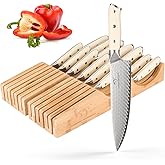 NANFANG BROTHERS Damascus Kitchen Knife Set,14 Pieces Drawer Knife Set,ABS Ergonomic Handle for VG10 Steel Professional Chef Knives Set with Block and Steak Knives