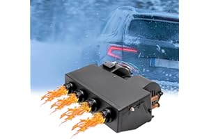 DEVALLEY A/C Air Conditioning Evaporator,12V Universal Underdash Auxiliary Heating & Cooling Unit With 4 Front Vents 3-Speed For Pickup,Truck,RV,Boat