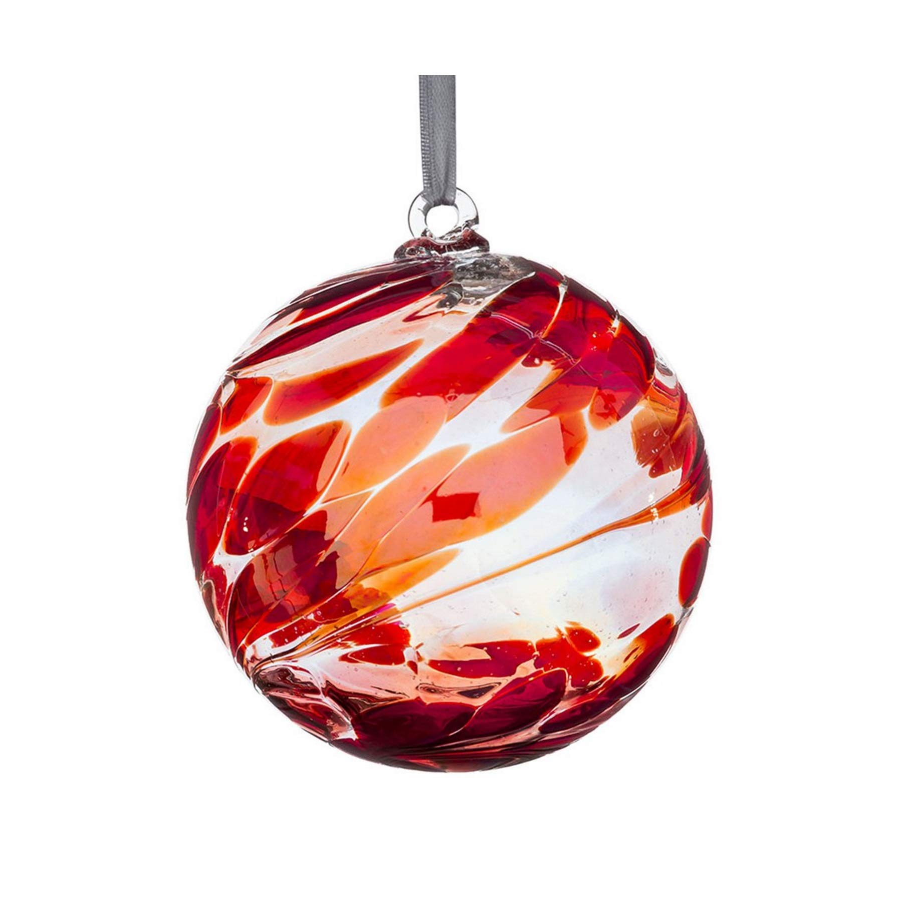 Sienna Glass 40th Wedding Anniversary Friendship Ball – 10cm Handcrafted Ruby Glass Ornament with Ribbon – Unique Gift for Ruby Anniversary Celebrations
