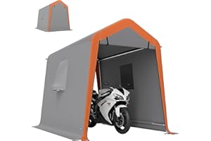 Outsunny 6' x 8' Portable Shed, Outdoor Storage Shed Tent with Roll-up Zipper Doors, Galvanised Steel Frame, Windows, Waterpr