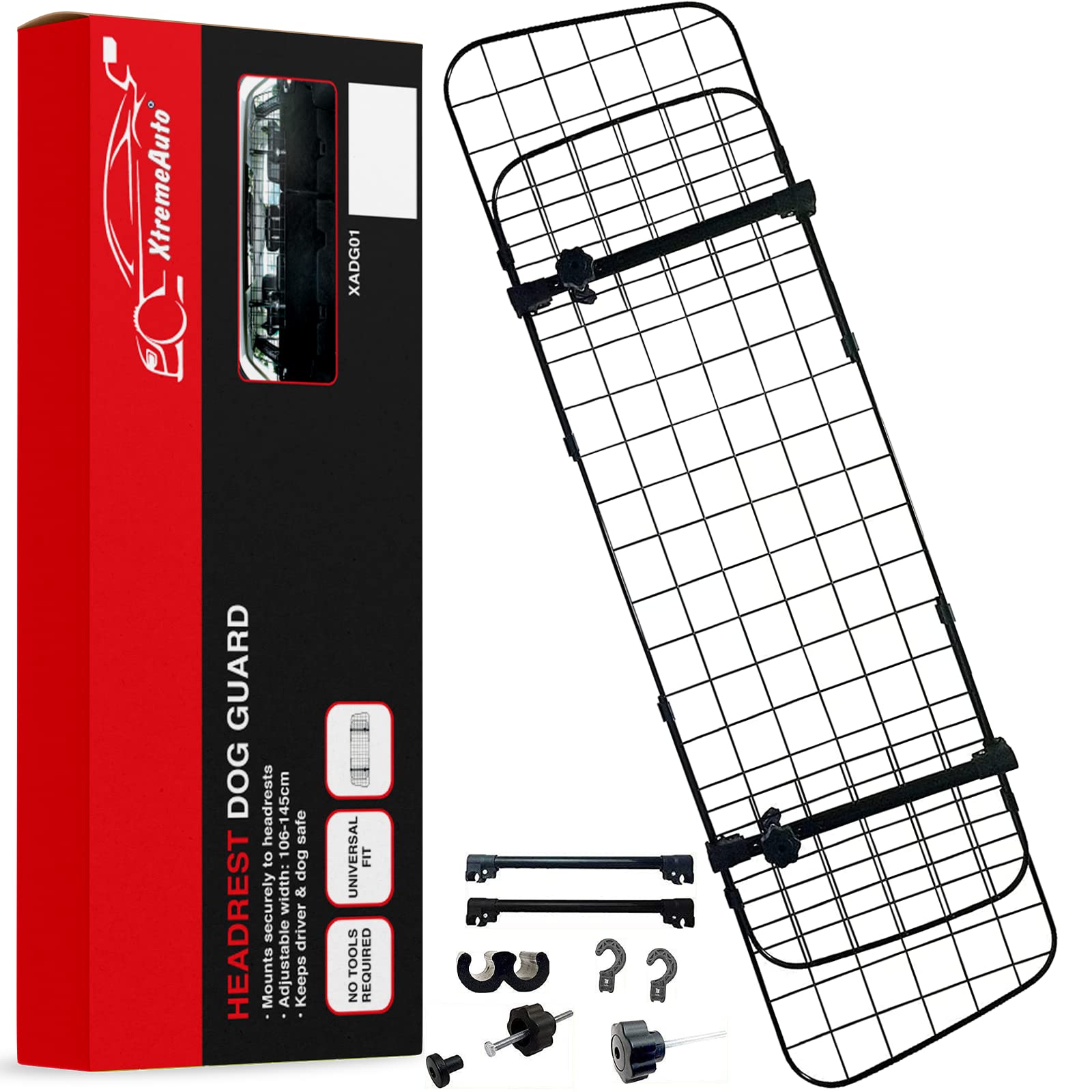 Xtremeauto Car Dog Guard For Car Boot - Heavy Duty Dog Boot Guard, Universal Cage Barrier For Pet, Boot Guard For Dogs Universal Fitting Divider, Easy Fit Pet Barrier With Instructions