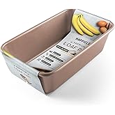 HAPPIELS Nonstick 9x5 inch Bread Loaf Pan for Oven | PFOA & BPA Free Non Toxic Loaf Tin | Molds for Baking | Best 9 x 5 Non stick Bakeware | Nontoxic 5x9 Banana Bread Mold Pans & Tins