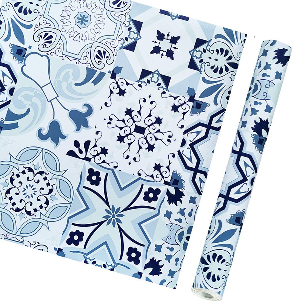 European Pattern Contact Paper Self Adhesive Shelf Liner peel and stick wallpaper for Bedroom Kitchen Cabinets Drawers Shelves Countertops Windows Walls Crafts 17.7 x 78.7 Inches (European Style)