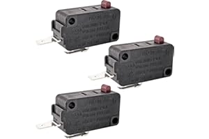 SONZROD 3-Pack HK-14 NO Micro Switch (Red) - 20A 250VAC SPST Normally Open Pin Plunger Switch - Compatible with Honeywell V7-1S37D13 - Door Safety & Limit Control