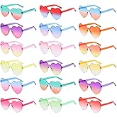 SUNOVELTIES 18 Heart Shape Rimless Sunglasses Transparent Candy Color Party Glasses Colored Eyewear for Women