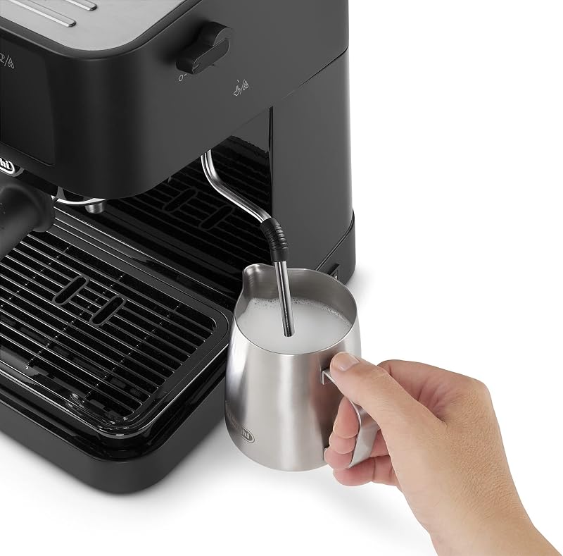 Stilosa - Espressomaschine mit Manuellem Milchaufschäumer Schwarz
