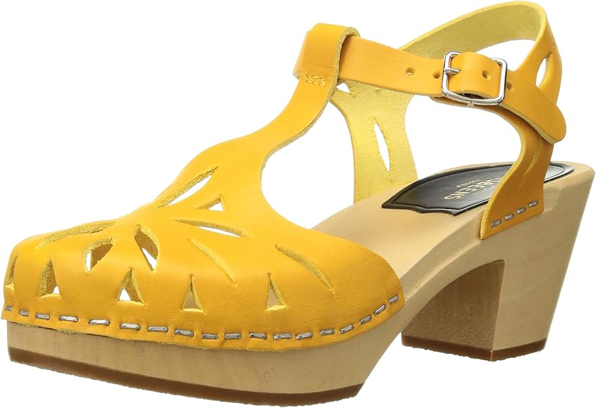 yellow clog sandals