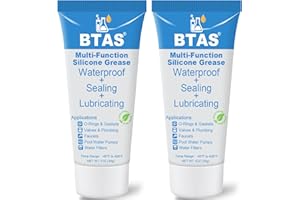 BTAS Plumbers Silicone Lubricant Grease for Pool Filter,Faucet O Ring Gasket Lube Rubber Seals,Waterproof Food Grade 1 oz 2 P