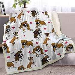 BlessLiving Red Hearts Dog Cat Print Plush Blanket