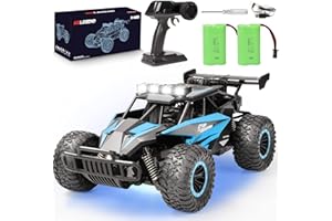 kolegend RC Cars 20 Km/h Remote Control Car 30+min with Chassis Lights 2 Batteries, 13 Inch All Terrains RC Monster Trucks Off Road Vehicle for Boys Girls Kids