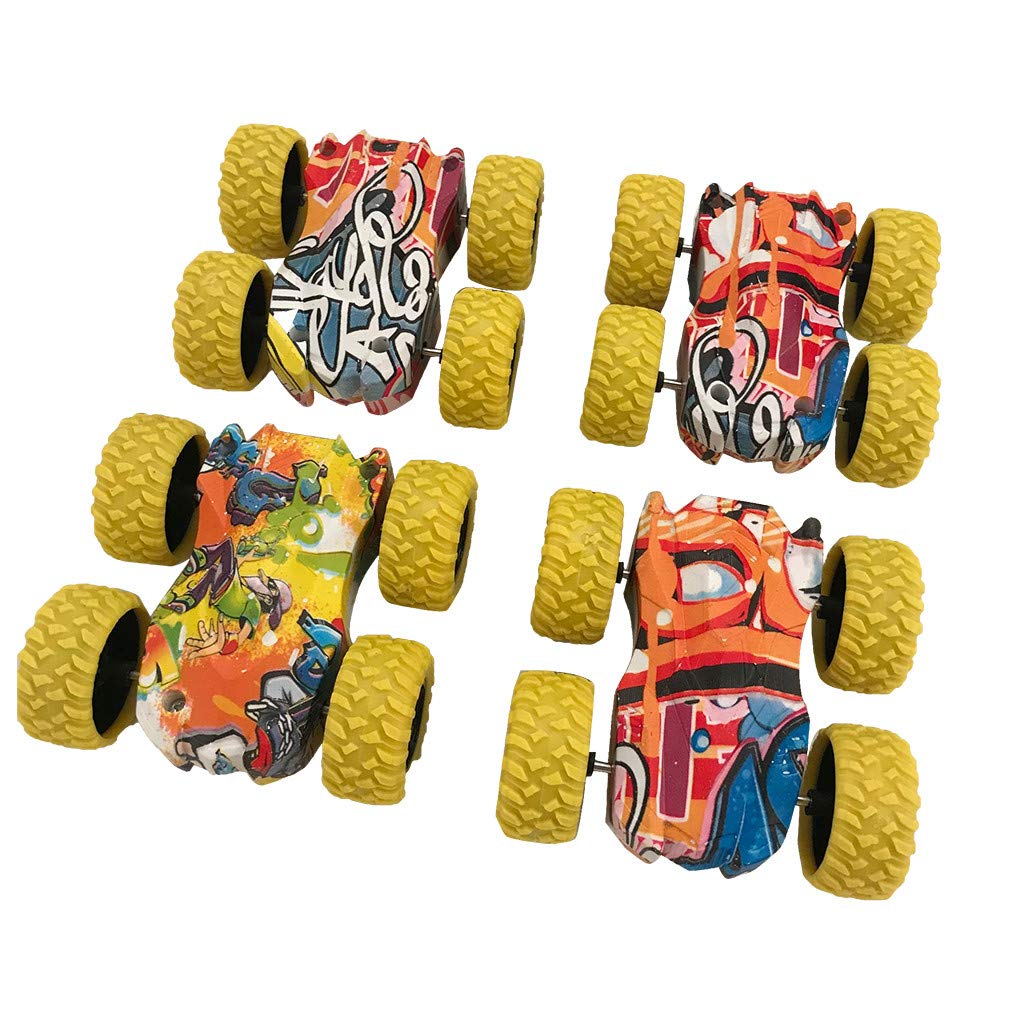 MiMiey Spielzeugauto Modell Stunt Auto Inertia Double Side Stunt Graffiti Auto Off Road Modellauto Fahrzeug Kinder Spielzeug Camouflage Allradantrieb Geschenk Camouflage Spielzeugauto Modell (Gelb)