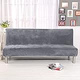 Younar Silver Grey Armless Futon Cover Sofa Bed