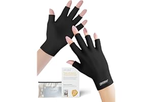 jozidea UV Gloves for Gel Manicures, 2 Sizes Option for Regular/Petite Hands, UPF50+ Fingerless Gloves Anti Sun & UV light