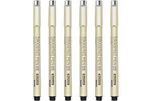 KOUSICOO Muchcute 05 Fine Point Writing Pens: 6 Black 0.45mm Thin Micron Pen 05 No Bleed Bible Journaling Study Supplies Annotation Smooth Waterproof Micro Line Needle Tip Fineliner Gel Felt Ink Markers Stuff