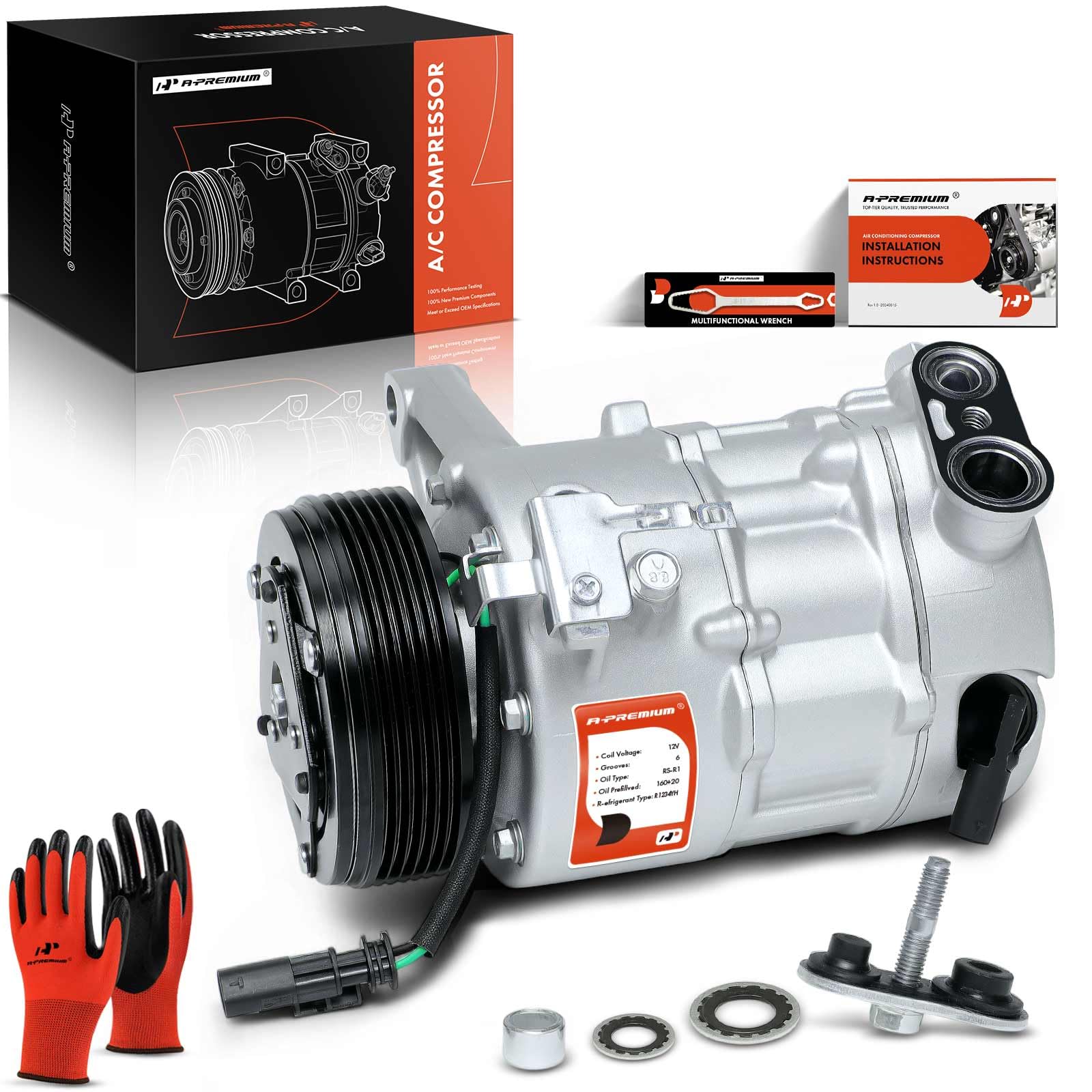Photo 1 of A-Premium Air Conditioner AC Compressor with Clutch - Compatible with Chevrolet Traverse & Buick Enclave 2013-2020, GMC Acadia 3.6L 2013-2017