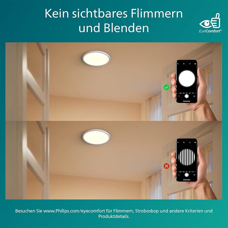LED SceneSwitch Deckenleuchte (15 W), 3 Helligkeitsstufen, warmweißes Licht, energiesparende Raumbeleuchtung mit EyeComfort, weiß, 25cm