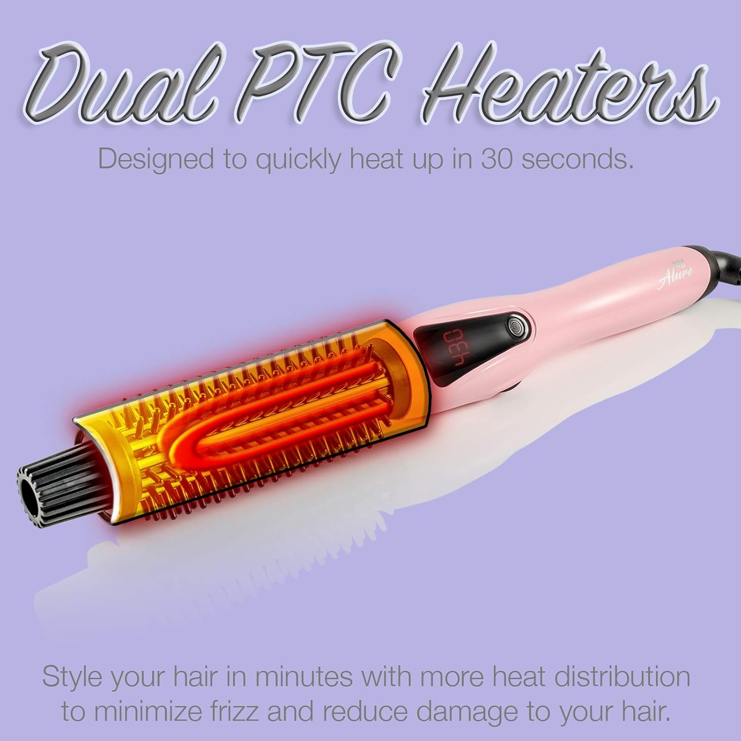 Heated Styling/Curling Iron Brush | 3-in-1 Ceramic 1 inch Ionic Hair Curler/Straightener | Anti-Scald Nylon Bristles | Free Travel Pouch | Anti-Frizz Electric Curl Wand for All Hair Types: Health & Personal Care