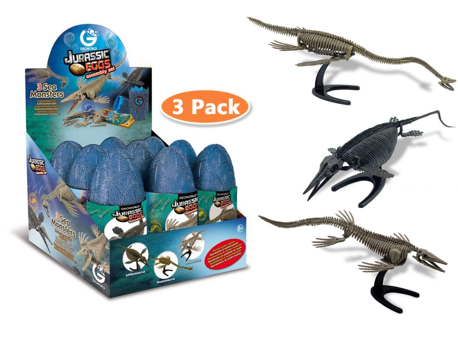 Geoworld Jurassic Sea Monster Eggs Build and Display (Set of 3)