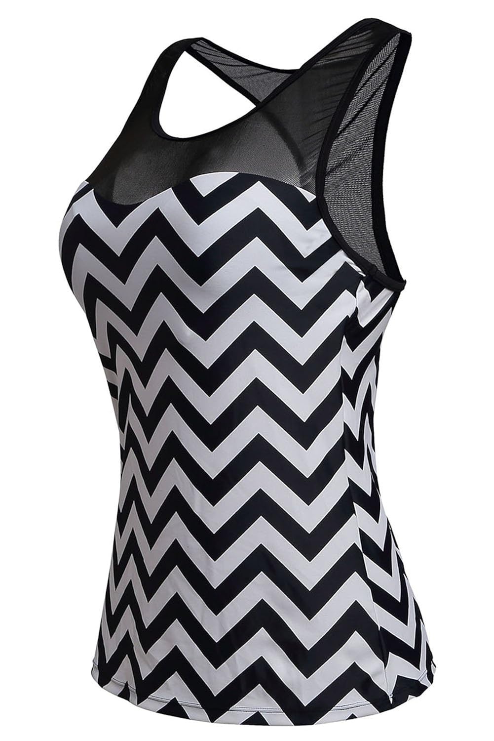 boldgal women's bathing swimwear sleeveless print beach top (black)