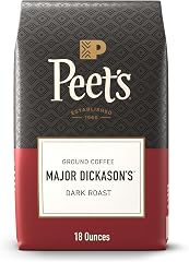 Peet's Coffee Ground Coffee Dark Roast, Major Dickason's Blend, 18 Ounces