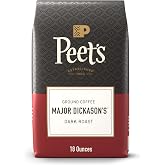 Peet's Coffee Ground Coffee Dark Roast, Major Dickason's Blend, 18 Ounces
