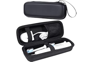 ZORETCO Toothbrush Hard Travel Case Compatible with Philips Sonicare Protectiveclean 4100,5100,6100,6500 Fits for Oral-B Pro 1000,1500,2000,3000,3500 Electric Toothbrush Travel Bag (All Black)