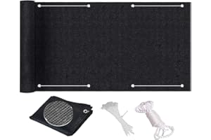 Black Balcony Privacy Screen Height 0.6/0.7/0.8/0.9/1M Breathable HDPE Privacy Protective Screens Sunblock UV Resistant Outdo