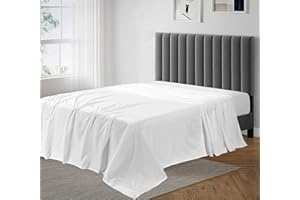 PLUSHY COMFORT Luxury King Size Flat Sheet -100 Percent Egyptian Cotton, Beutifull White Plain Color,Soft Fabric, 600 Thread Count in Size 108 x 110 Inch, Heavy Thread Count King Bed Flat Sheet