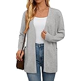 LILLUSORY Womens Long Cardigan Sweaters with Pockets Open Front Knit 2025 Fall Fashion Outfits Winter Clothes