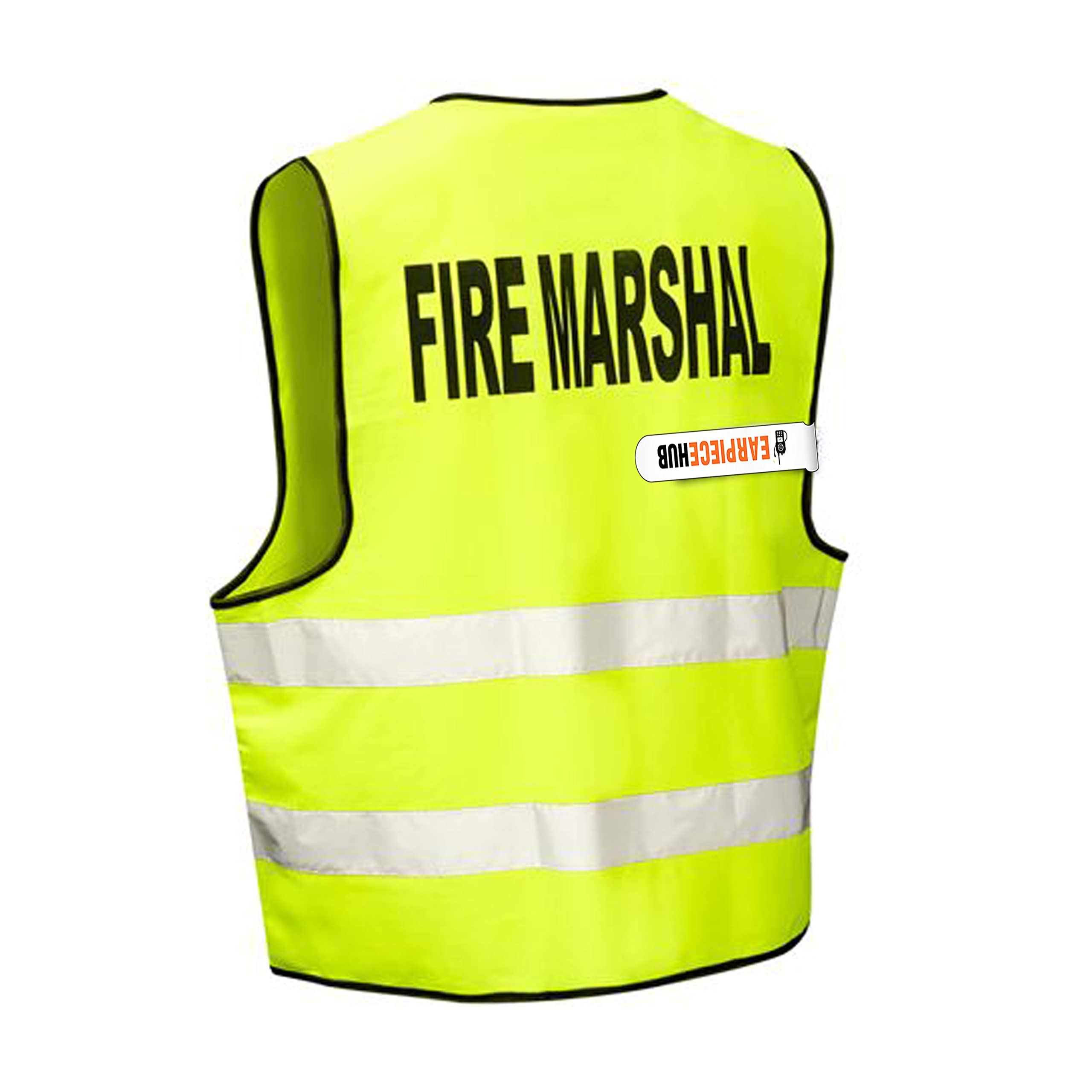 Earpiece Hub FIRE MARSHAL Hi-Vis High-Viz Visibility Safety Vest Waistcoat - Yellow