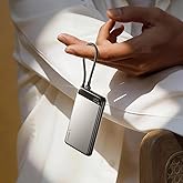 LISEN 10000mAh Power Bank Fast Charging USB C,Winter Storm Essentials for Home ＆Power Outages with 22.5W Built in USB-C Cable,CCC Certified Power Bank for iPhone 17/16/15 Samsung,Pixel,Gifts for Men