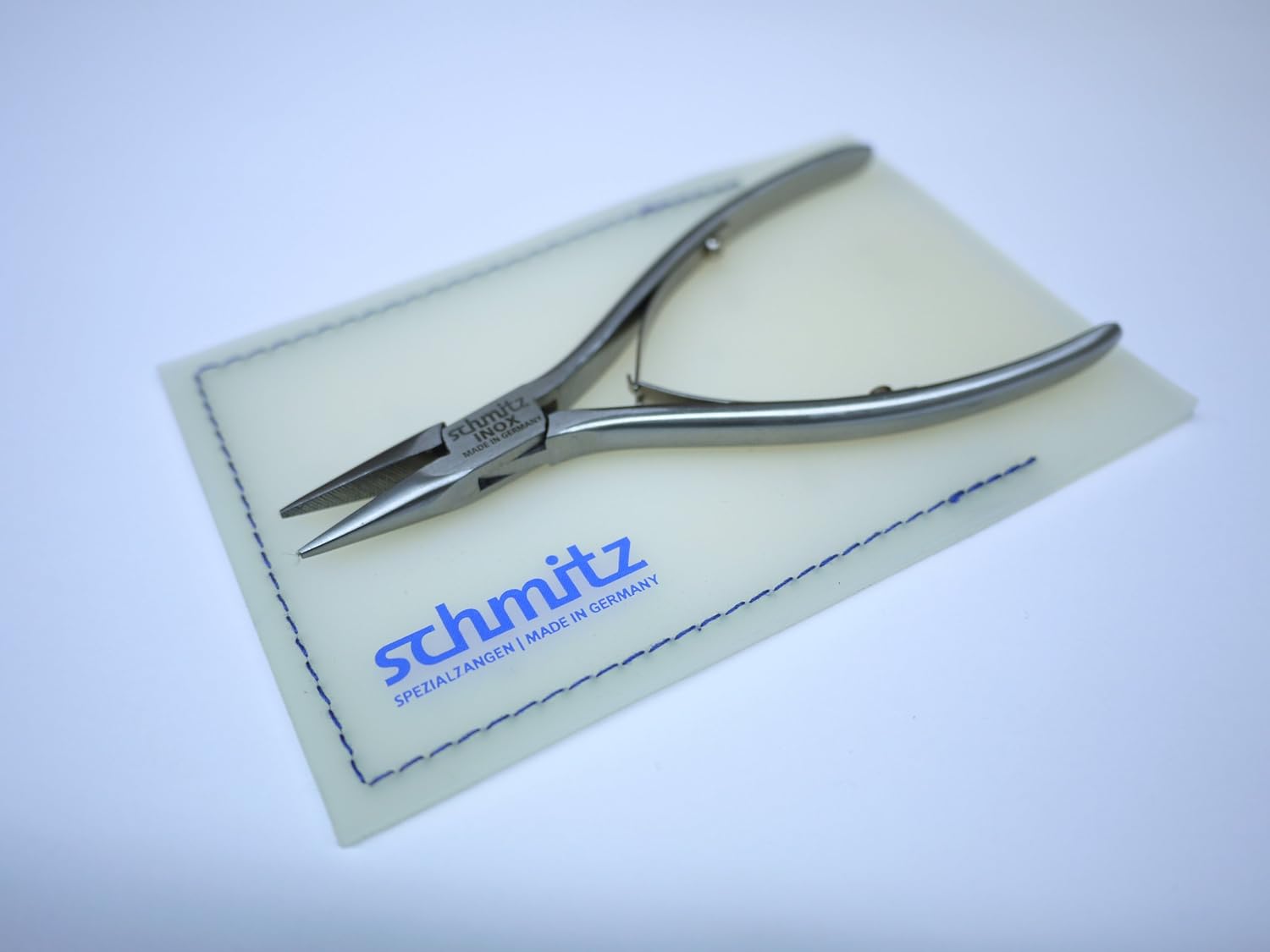 Needle Nose Pliers 4.3/4'' | schmitz 4211FP00-RF | INOX- STAINLESS - STEEL | short, straight and smooth jaws | Hightech tool for professionals | Made in Germany - Solingen