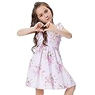 GRACE KARIN Girls Sleeveless Cross Back Print Cotton Casual Dress