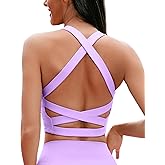 ZINPRETTY Womens Longline Sports Bras Strappy Open Back Workout Tank Tops Medium Support Criss Cross Athletic Yoga Top